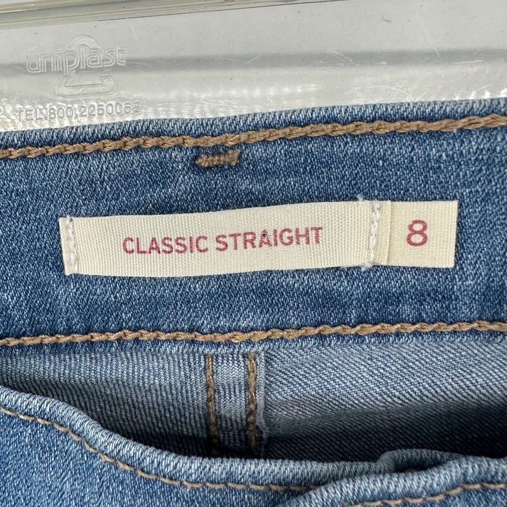 Levi Strauss & Co Classic Straight Leg Jeans Women's 8 Blue Medium Wash Stretch - Picture 2 of 15